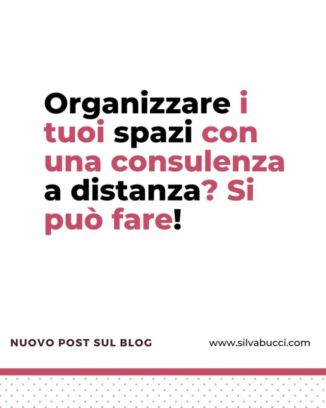 [NUOVO POST SUL BLOG]
Organizzare casa… anche a distanza? Si può fare! 
Ne parlo sul blog nell’ultimo articolo: con una cliente abbiamo lavorato online: un’ora insieme a settimana e tanti piccoli passi tra un incontro e l’altro. 
Il risultato? Una casa più ordinata, funzionale, su misura per la sua vita piena e impegnata. 
💻 Anche una consulenza online può fare la differenza. Se vuoi approfondire link in BIO 
👉 E se vuoi capire come potrebbe funzionare per te, contattami.

#decluttering #organizzazione #consulenzaonline #professionalorganizer #organizzalacasa  #organizzazione #priorità #spaceclearing #perlavoroeperpassione #lifestyle