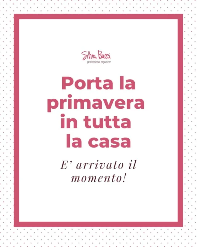 Anche se in questi giorni tutto sembra tranne che primavera… se hai un po’ di tempo, approfittane per farla entrare comunque in casa, un po’ alla volta.

🌸 Togliere, pulire, sostituire: la primavera è il momento giusto per dare nuova energia alla casa… senza stress!

Scorri le immagini e scopri come procedere stanza per stanza, con idee semplici e soluzioni pratiche per un ambiente più leggero e accogliente.

🌷 Salva il post e inizia da dove vuoi: ogni gesto fa la differenza!

#silvabuccipo #perlavoroeperpassione #organizzazione #organizzalacasa #puliziediprimavera #ordineincasa #professionalorganizeritalia